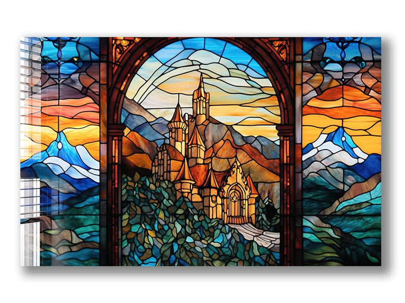 Artronauts Glass Print Castle Stained Glass Effect