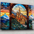 Artronauts Glass Print Castle Stained Glass Effect