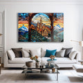 Artronauts Glass Print Castle Stained Glass Effect