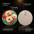Gilded Poppy Symphony — tempered glass, ultra HD print, ready to hang