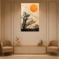 Artronauts Glass Print Birds Across Orange Sun Glass Wall Art