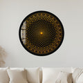Golden Vortex Mandala with black frame