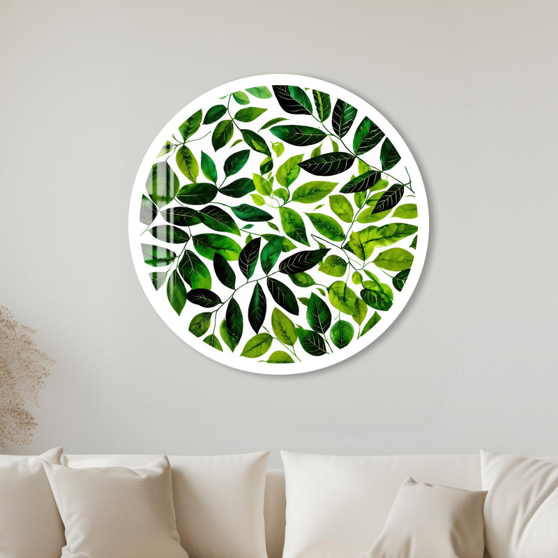Verdant Leaf Canopy with white frame