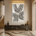 Artronauts Glass Print 12x18 cm | 4.7"x7.1" / White Flowing Contours Glass Wall Art