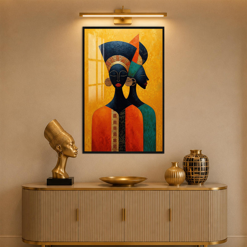 Golden African Sisters with black frame