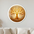 Golden Swirl Celtic Tree with white frame