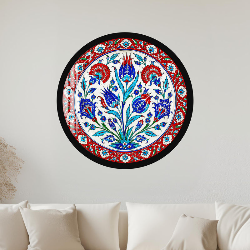 Ottoman Tulip Garden with black frame