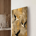 Artronauts Glass Print Golden Crane Flight Glass Wall Art
