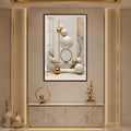 Golden Orb Balance with walnut frame