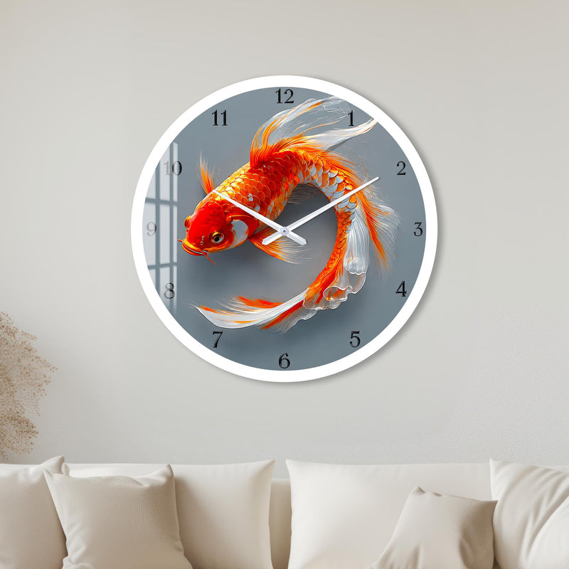 Elegant Koi Fish with white frame