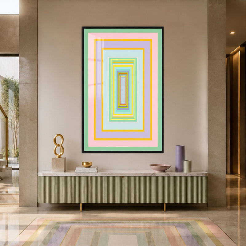 Artronauts Glass Print 12x18 cm | 4.7"x7.1" / Black Pastel Portal Glass Wall Art