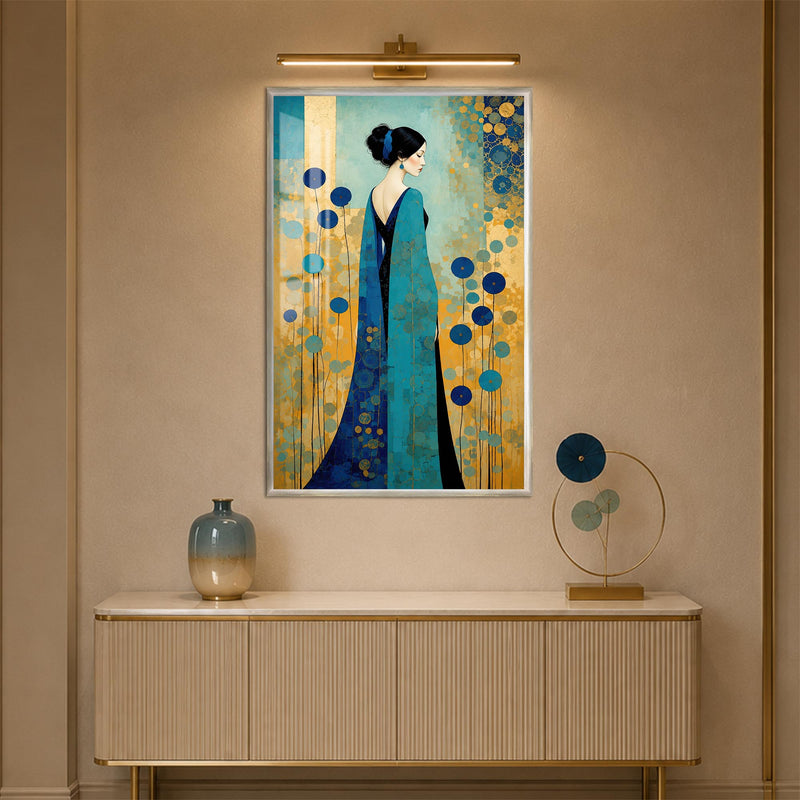 Azure Elegance with silver frame