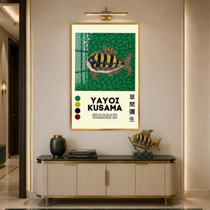 Dotted Deep Sea Fish with gold frame