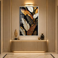 Artronauts Glass Print 12x18 cm | 4.7"x7.1" / Silver Gilded Tropical Leaves Glass Wall Art