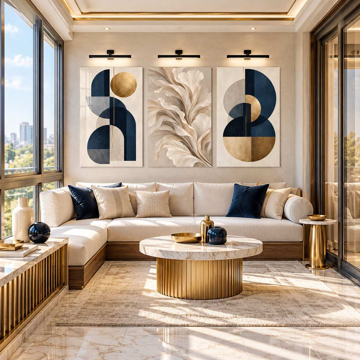 Navy Gold Floral lifestyle view