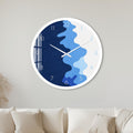 Blue Tidal Abstract with white frame
