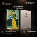 Golden Gown Elegance — tempered glass, ultra HD print, ready to hang