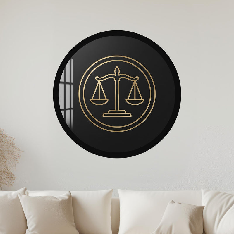 Golden Libra with gold frame