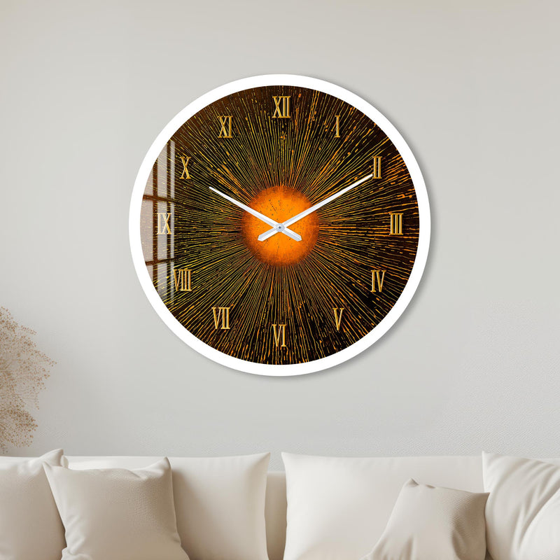 Golden Solar Burst with white frame