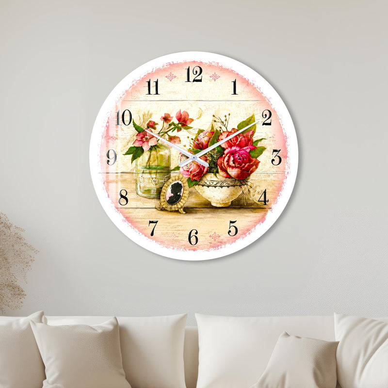Vintage Rose Bouquet with white frame
