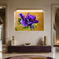 Artronauts Glass Print 18x12 cm | 7.1"x4.7" / White Purple Anemone Blooms Glass Wall Art