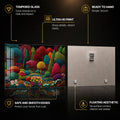 Enchanted Mosaic Garden — tempered glass, ultra HD print, ready to hang