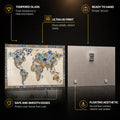 Mosaic World Map — tempered glass, ultra HD print, ready to hang