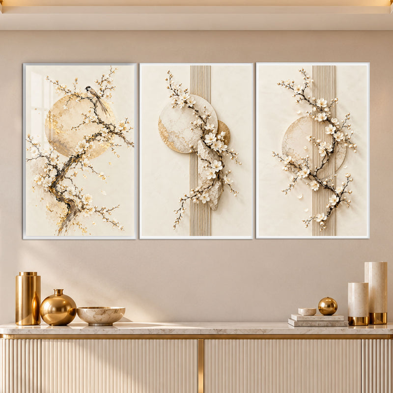 Golden Blossom with white frame