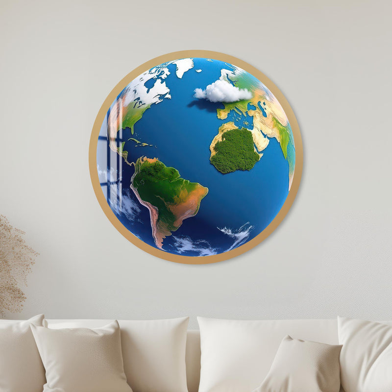 Living Earth with gold frame