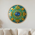 Golden Lotus Eye Mandala with gold frame