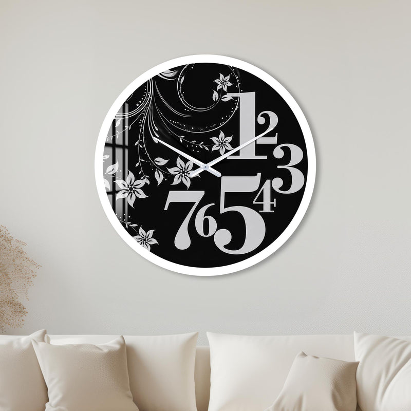 Silver Floral Numerals with white frame