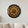 Golden Lotus Mandala with white frame