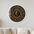 Gold Silhouette Portrait Medallion with white frame