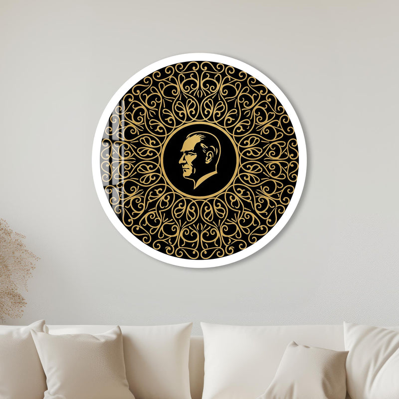 Gold Silhouette Portrait Medallion with white frame