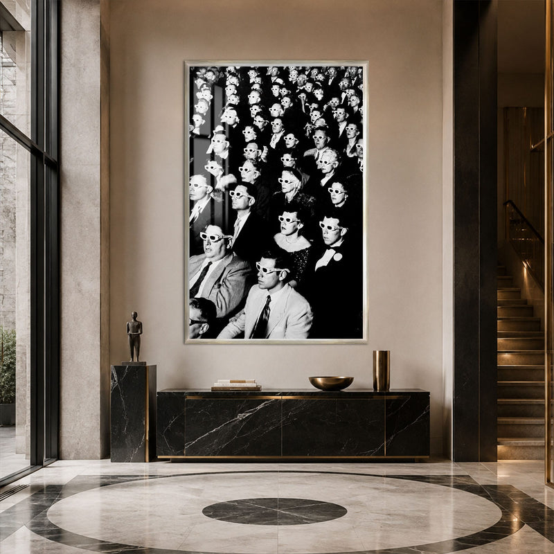 Artronauts Glass Print 12x18 cm | 4.7"x7.1" / Silver The 3D Audience Glass Wall Art