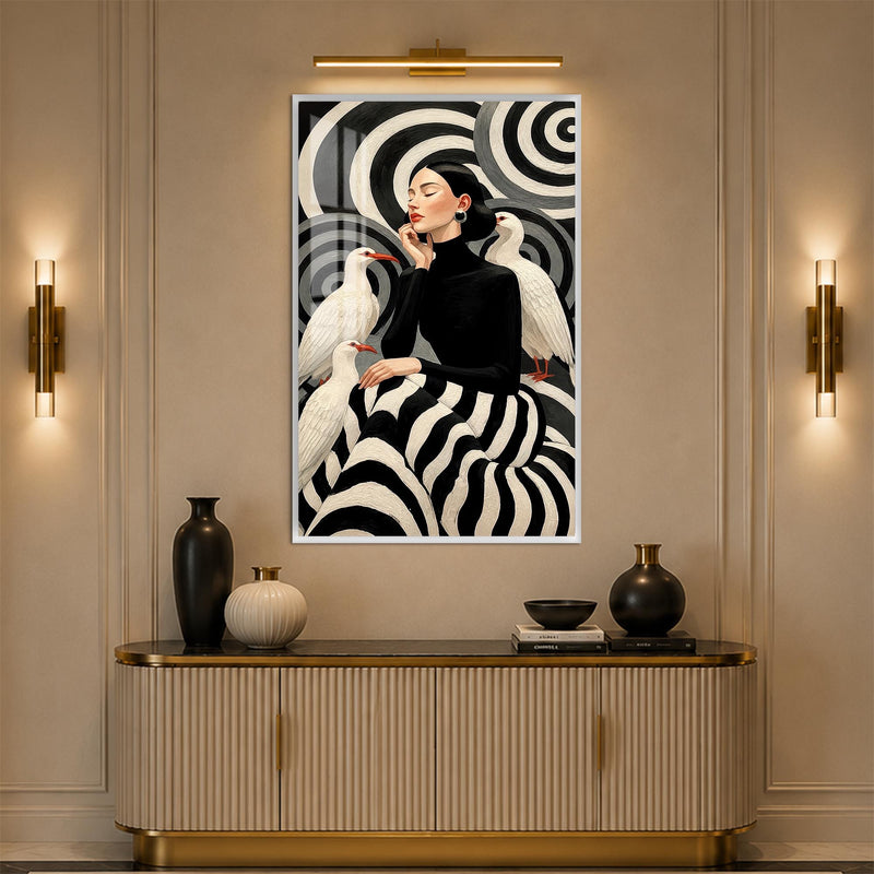 Monochrome Muse with white frame