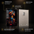 Regal African Muse — tempered glass, ultra HD print, ready to hang