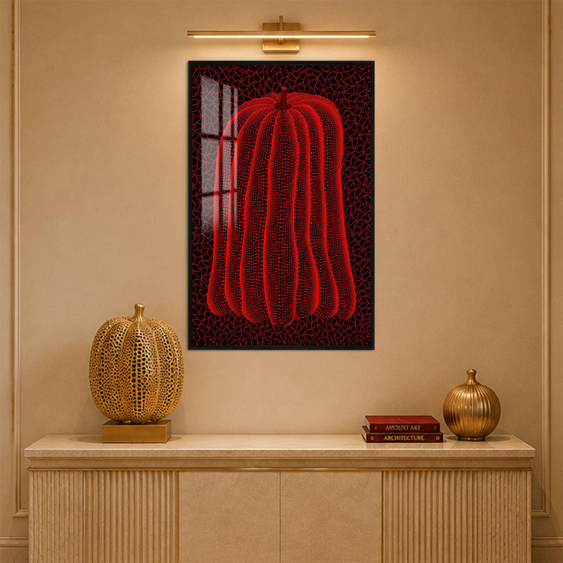 Crimson Dotted Pumpkin with black frame