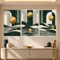 Emerald Gold Abstract with white frame