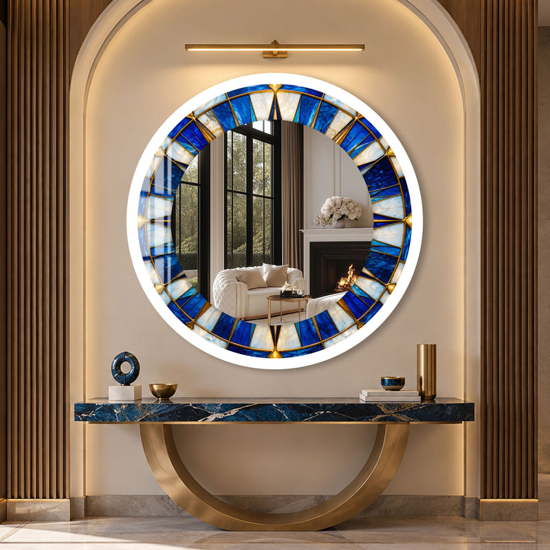 Sapphire Sunburst with white frame