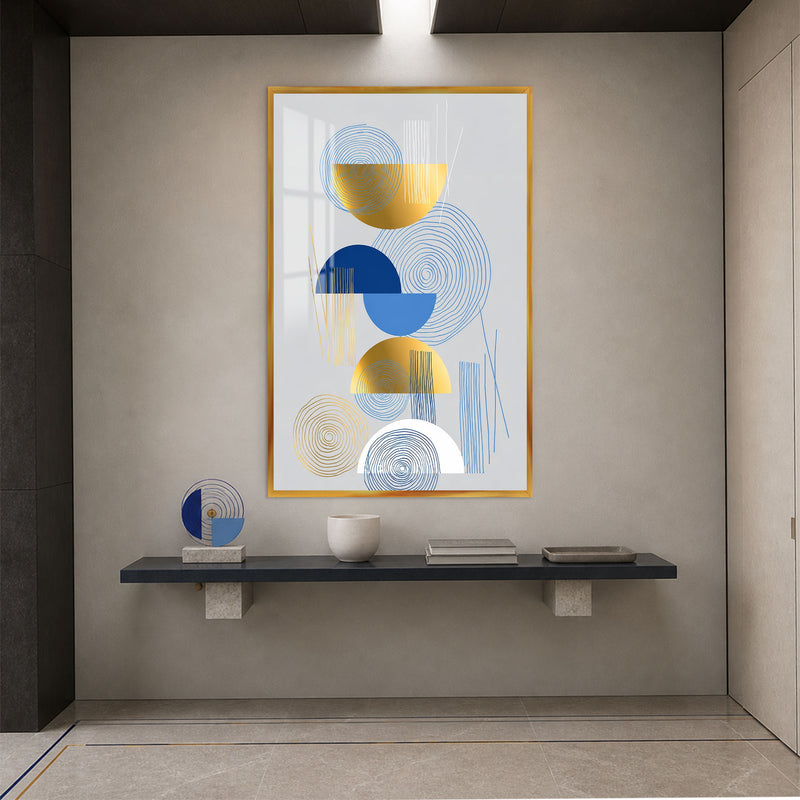 Blue And Gold Rhythm with gold frame