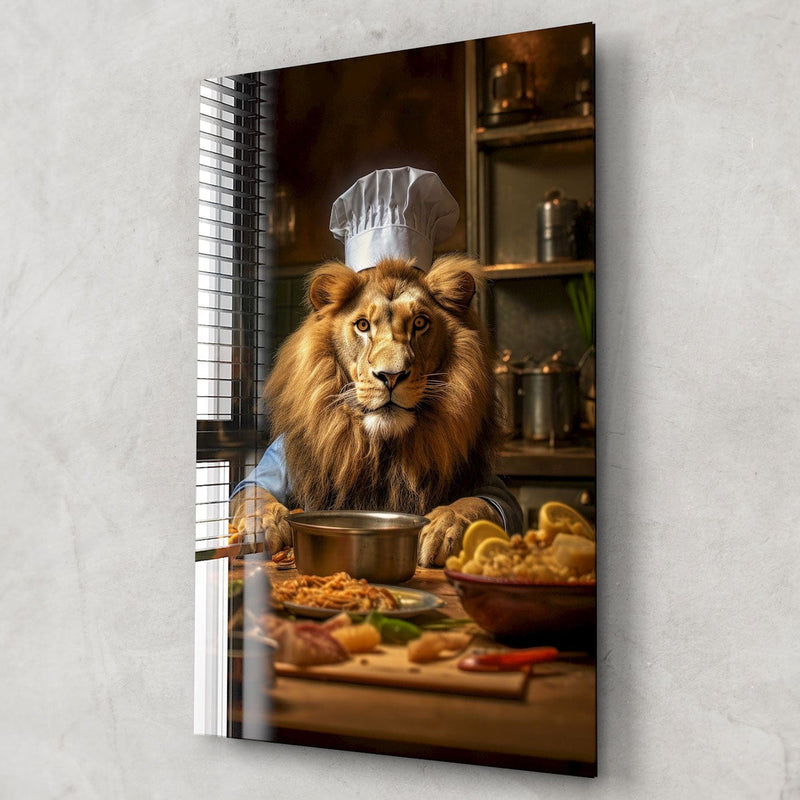 Artronauts Glass Print Chef Lion