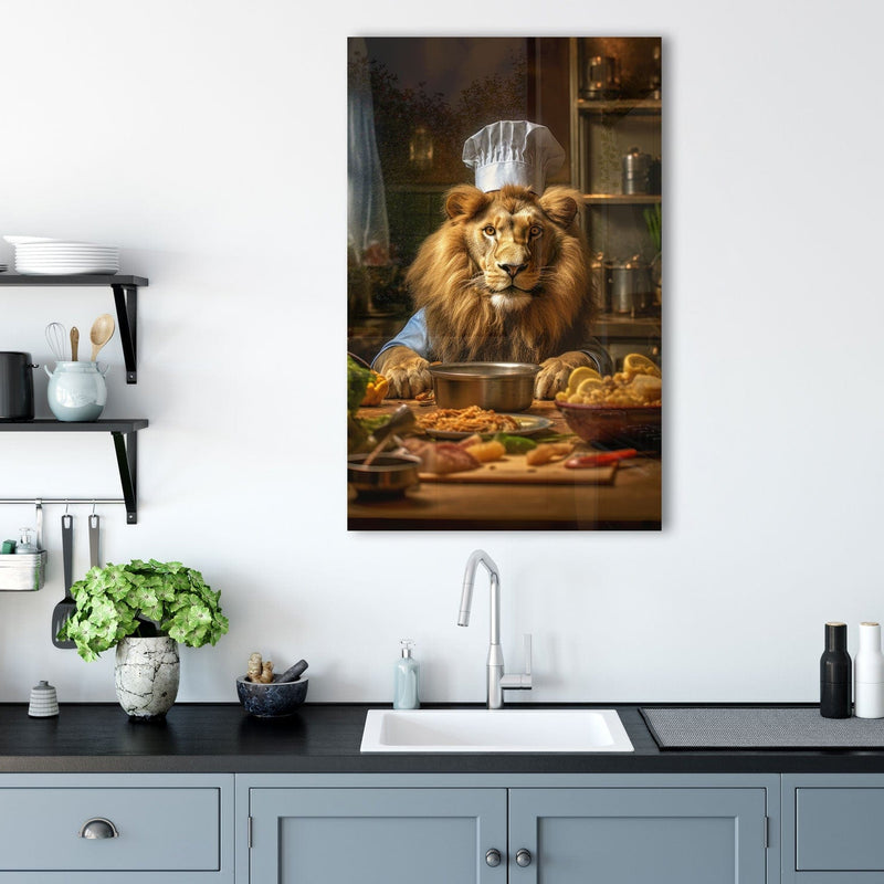 Artronauts Glass Print Chef Lion