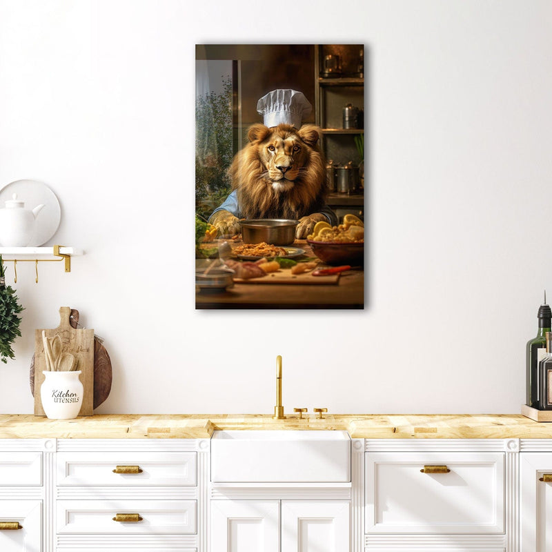 Artronauts Glass Print Chef Lion