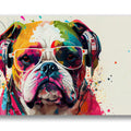 Artronauts Glass Print Coloured Bulldog