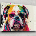 Artronauts Glass Print Coloured Bulldog