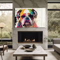 Artronauts Glass Print Coloured Bulldog