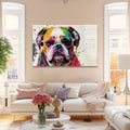 Artronauts Glass Print Coloured Bulldog
