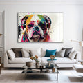 Artronauts Glass Print Coloured Bulldog