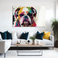 Artronauts Glass Print Coloured Bulldog